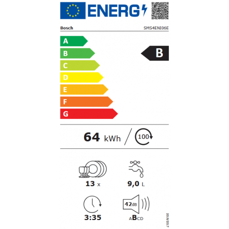 BOSCH SMS4ENI06E Ελεύθερο πλυντήριο πιάτων 60 cm Brushed steel anti-fingerprint BOSCH SMS4ENI06E Ελεύθερο πλυντήριο πιάτων 60 cm Brushed steel anti-fingerprint
